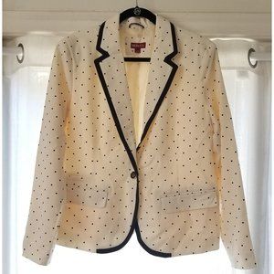 Merona Cream Polka Dot Lined Blazer NWOT Size 18